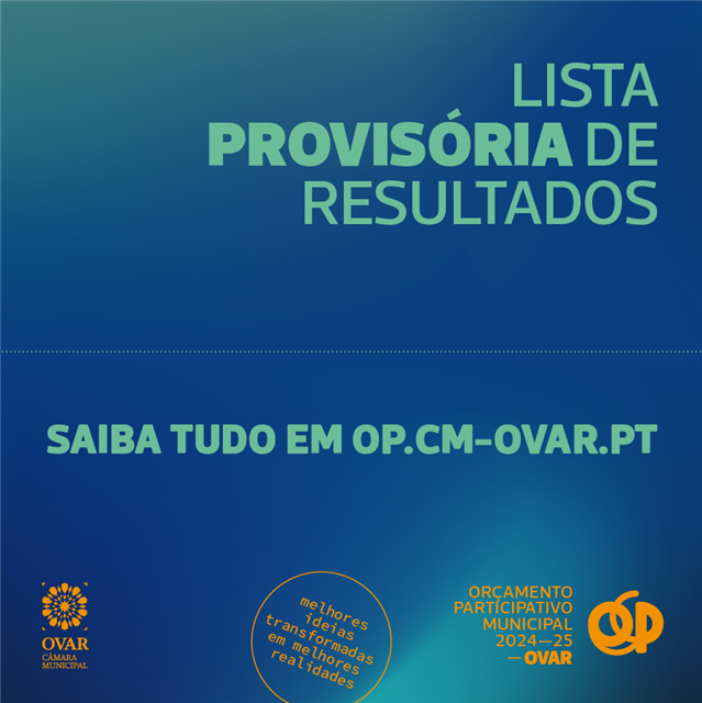 Lista dos Resultados Provisórios - Orçamento Participativo Municipal 2024/2025